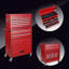 8 Garage Tool Storage Cabinet With Detachable Top, Lockable Wheels, Side Hooks, Red