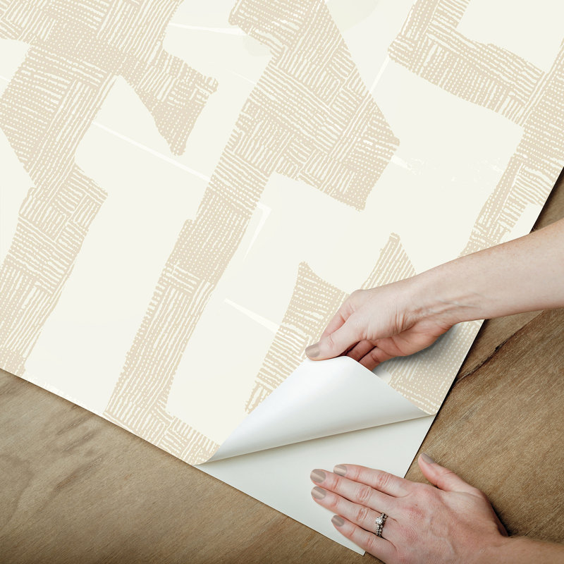 Papier peint tribal moderne, Brun, 27 pi x 27 pi