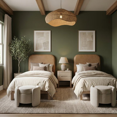 Lit tapissier en cuir Caswell