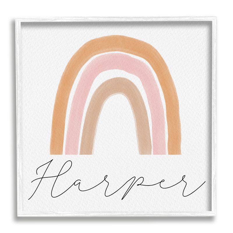 Art mural personnalisé Soft Boho rainbow cmw-076, Oui, Giclée encadrée blanc bord de mer, H 17 po x l 17 po