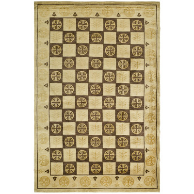 Scollo Hand Knotted Silk & Wool Pile Geometric Rug