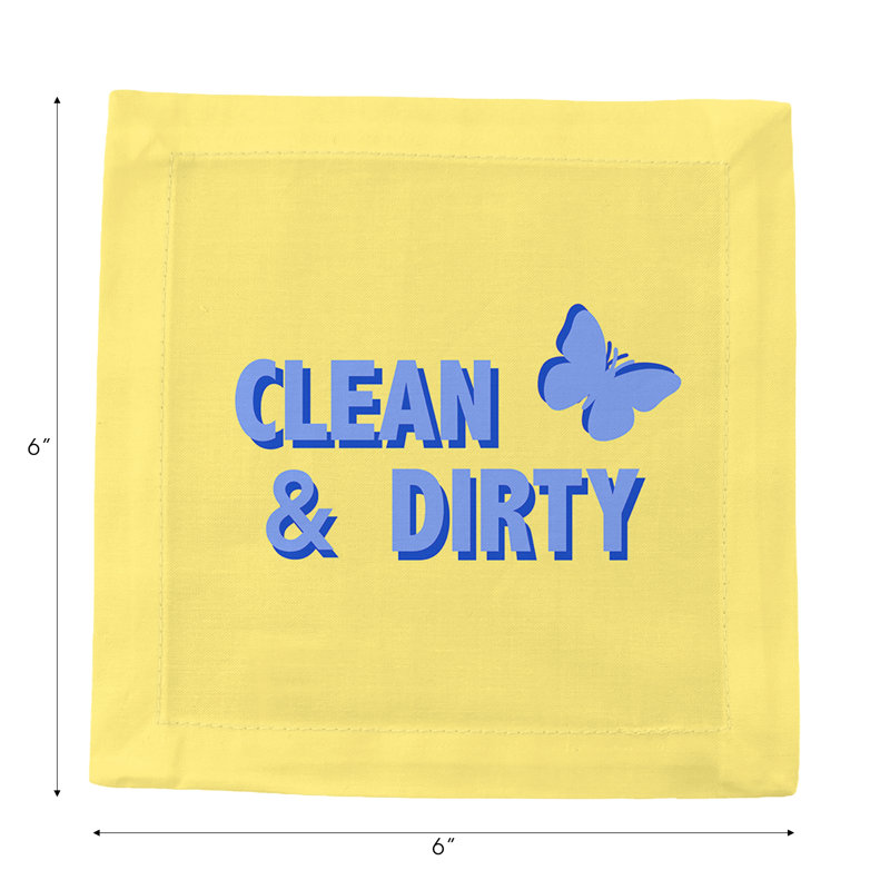 Serviettes de table en satin de coton Canasta, Beurre bleu