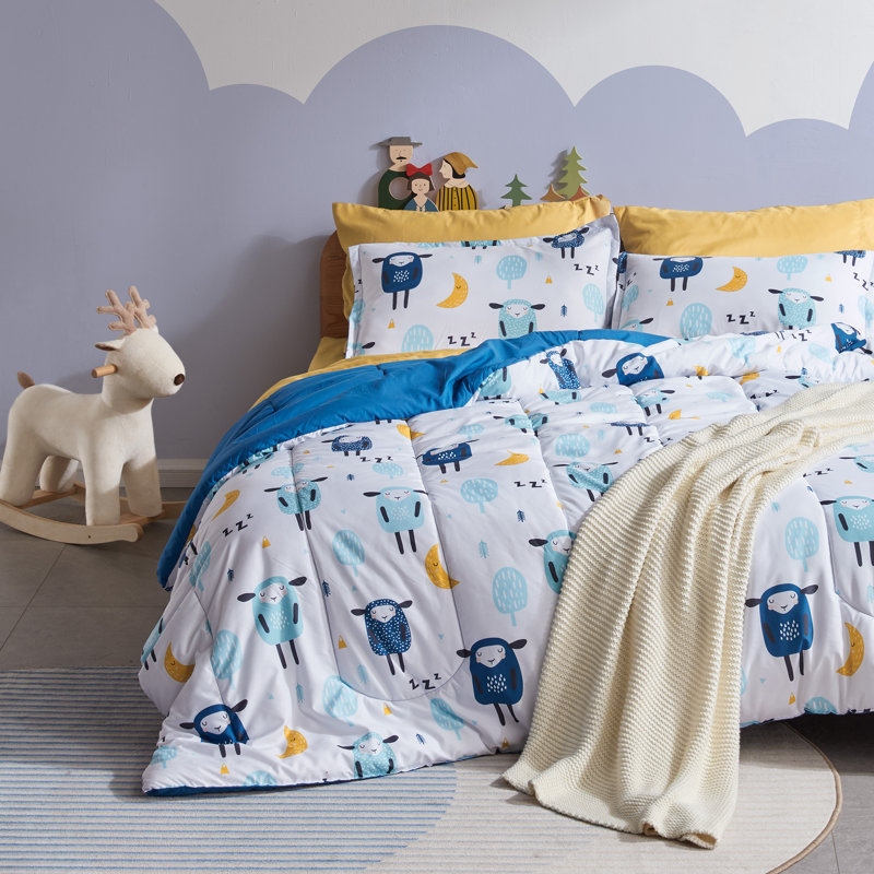 7 - Piece Comforter Set, Blue/White, Full / Queen Comforter + 6 Additional Pieces