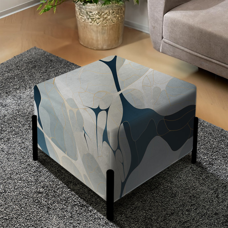 Whispering Abstraction - Abstract Square Ottoman