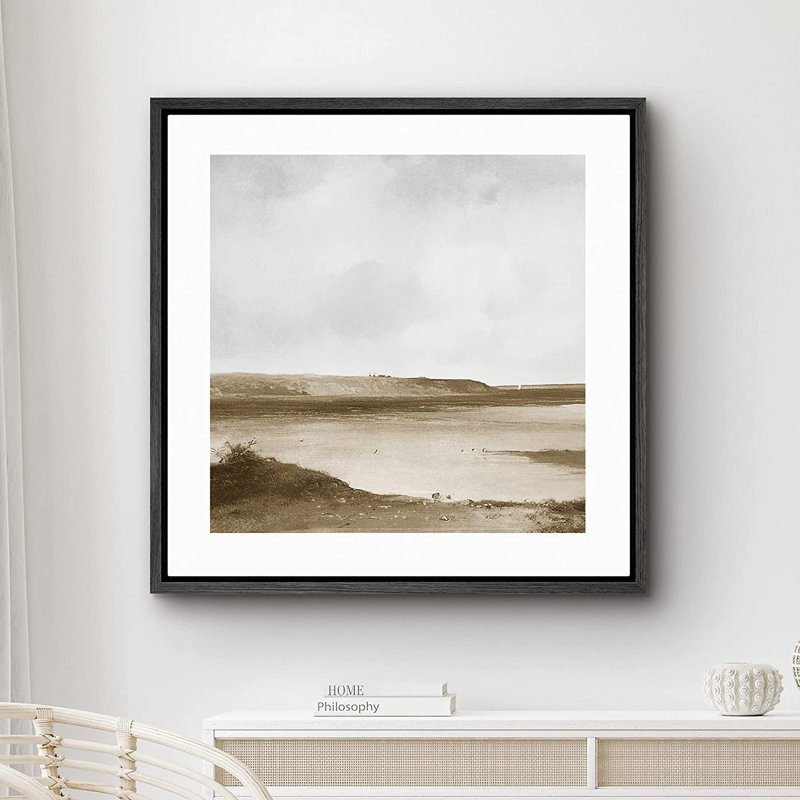 Peinture sur toile, cadre flottant, Noir, H 16 po x l 16 po x P 1,5 po