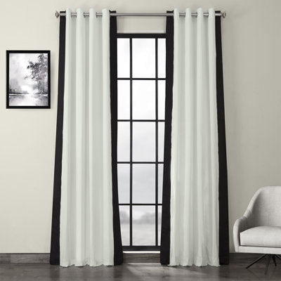 Yang Grommet Semi-Sheer Curtains for Bedroom & Living Room Printed Cotton Curtains Window Single Panel