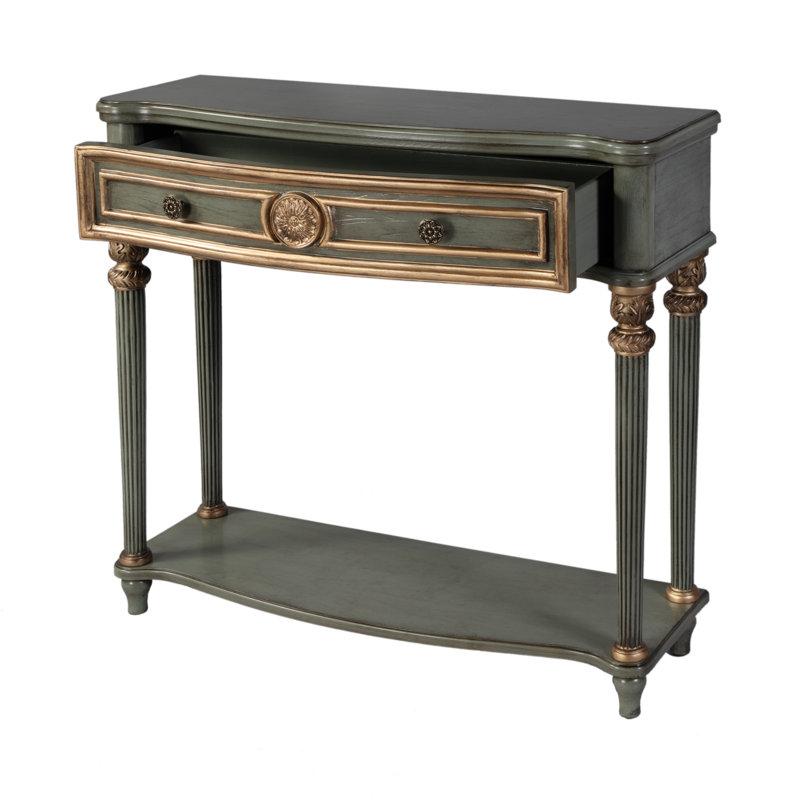 37" Serpentine-Shaped Console Table, Green