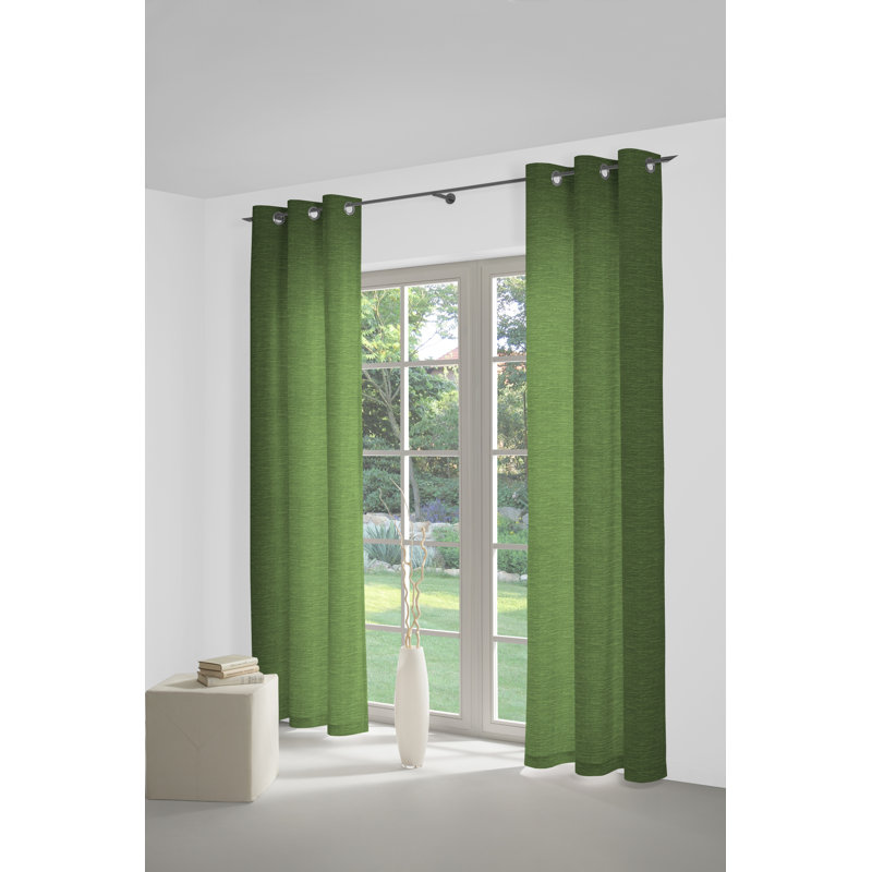 Breedlove Eyelet Room Darkening Single Curtain, 270cm Width x 225cm Drop, Dark green