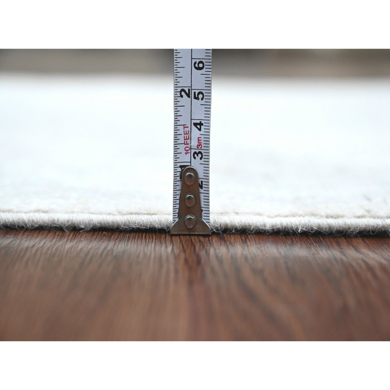 Tapis de couloir blanc en laine noué à la main 2 pi 8 po x 9 pi 8 po Angora F7A282577B194278858B0AC5882BDE5F