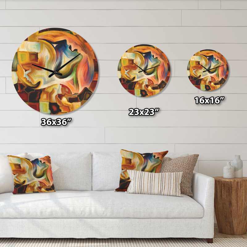 Way of Inner Paint - Horloge murale moderne en bois, Très grand