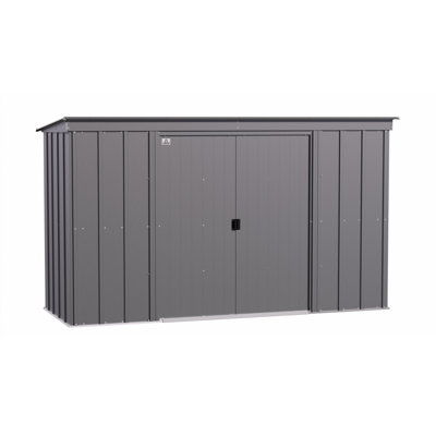 Classic Steel Storage Shed, 10X4, Charcoal
