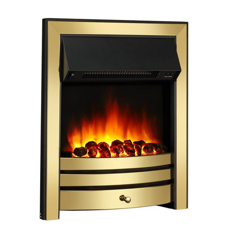 Meadow Castleton Fires & Fireplaces 129.54cm W Electric Fireplace with 6824.28 BTU, Chrome, Without spacer
