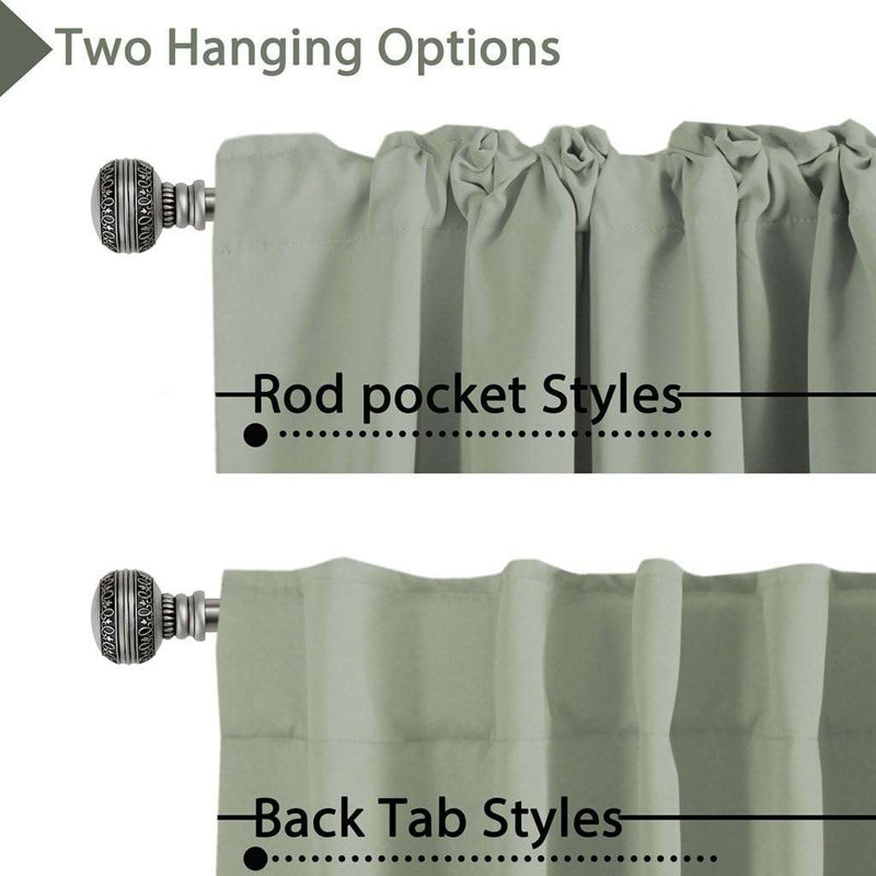 Blackout Curtains Thermal Insulated Window Treatment Panels Room Darkening Blackout Drapes for Living Room Back Tab/Rod Pocket Bedroom Draperies 2 Panels
