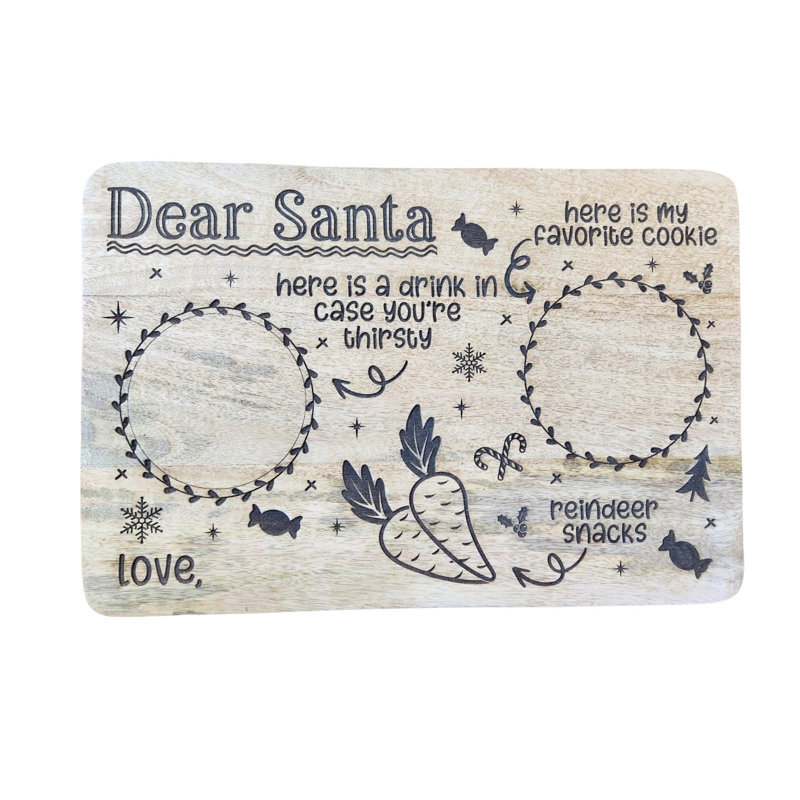 Plateau en bois gravé