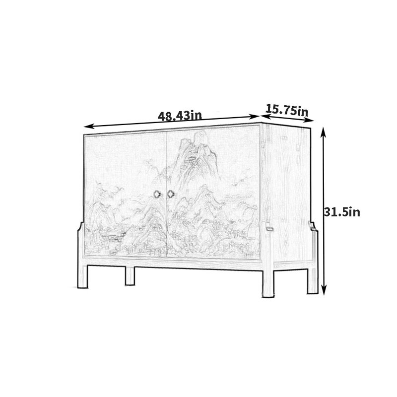 Buffet multifonctionnel et pratique, Noyer foncé