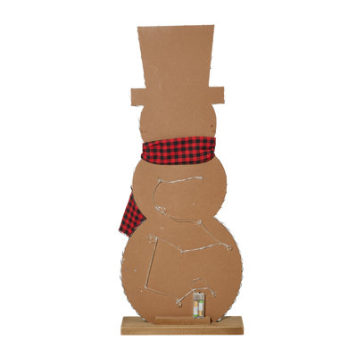 Enseigne de bonhomme de neige en métal et bois 36 "H 36" 