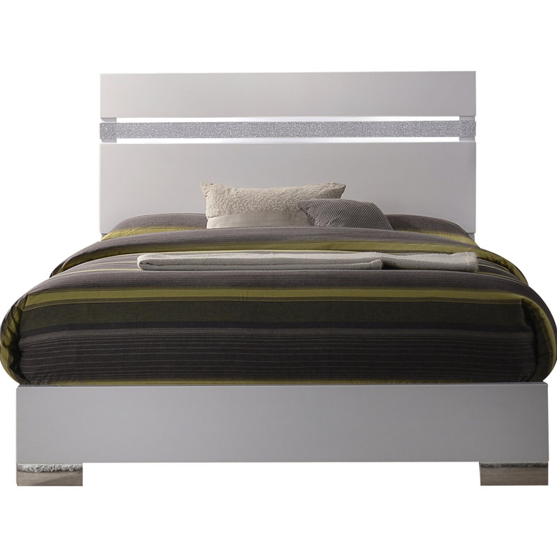 Lit chic chic ultrabrillant avec rangement dans la chambre à coucher