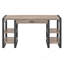 Bureau d'ordinateur moderne en métal et bois avec ports USB - Bois flottant