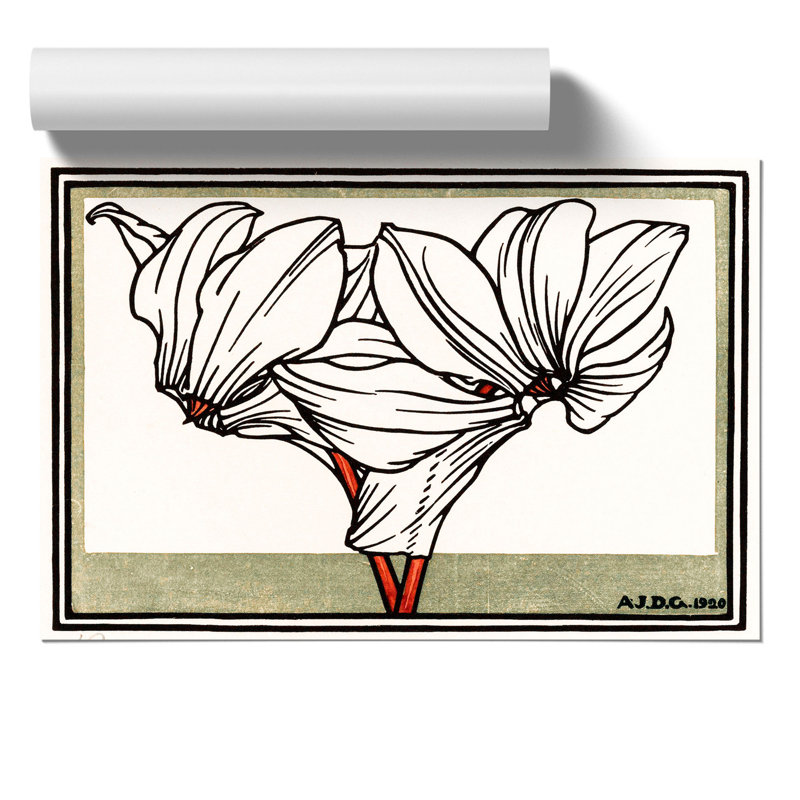 Cyclamen Flowers by Julie De Graag - Unframed Painting, 42cm H x 59cm W x 0.1cm D
