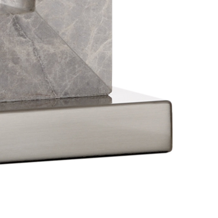 Jaxon Table Lamp, Brushed Nickel/Natural Gray, Off White