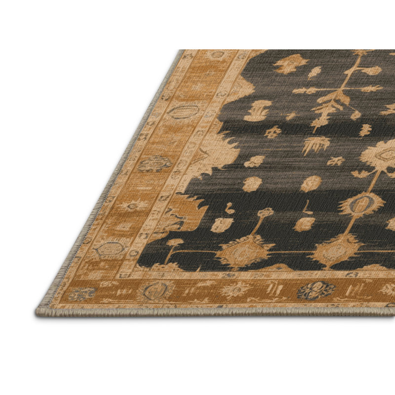 Tapis brun lavable à la machine, Rectangle 4 pi x 6 pi