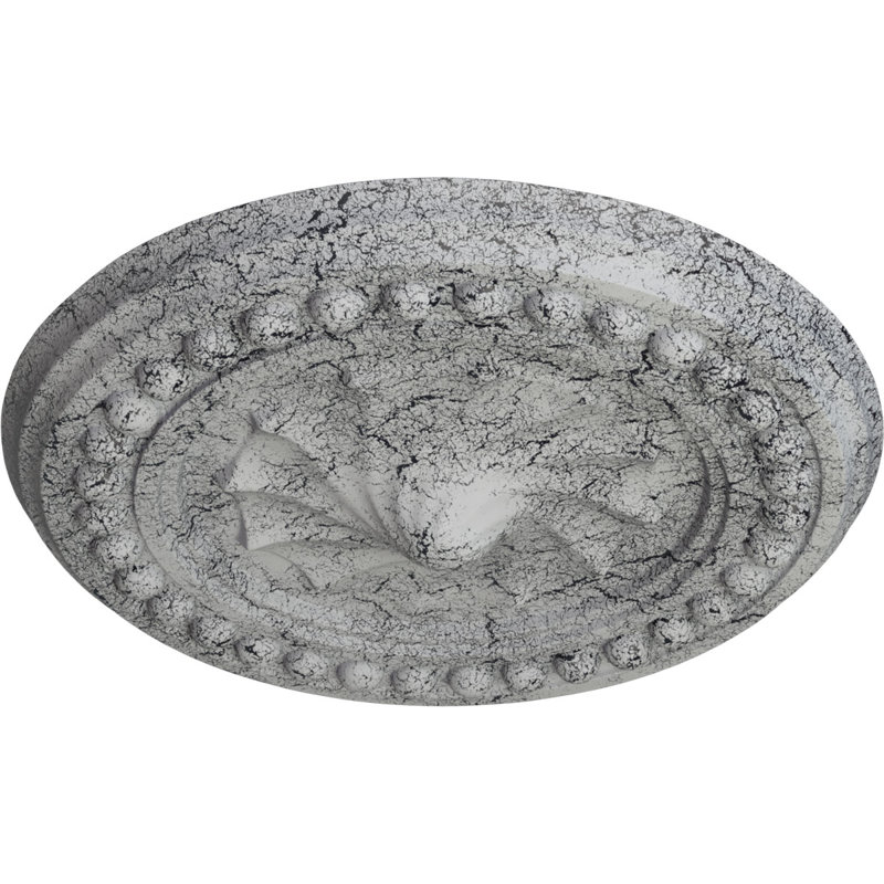 Médaillon de plafond Endurathane Amelia, DO 15 3/4 po x P 5/8 po (pour auvents jusqu'à 4 1/8 po), fini craquelé vert athénien peint à la main