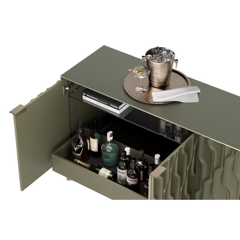 Mesa 79.5'' W Sideboard, Moss/Brushed Brass