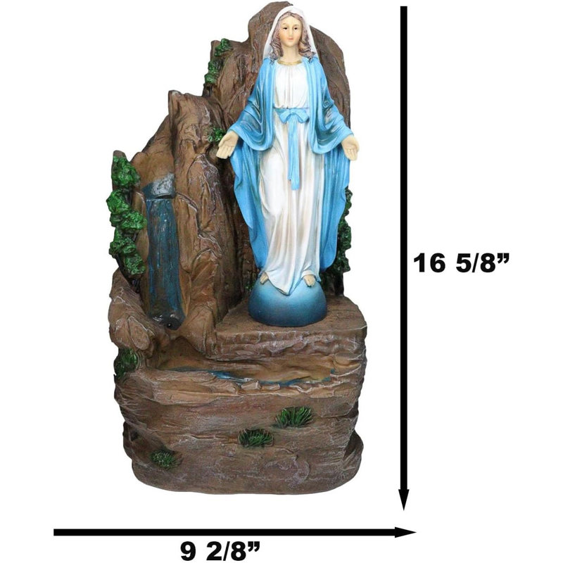 Sculpture Catholique Notre-Dame-de-Grâce-Mère, fontaine d'eau 16 po de hauteur