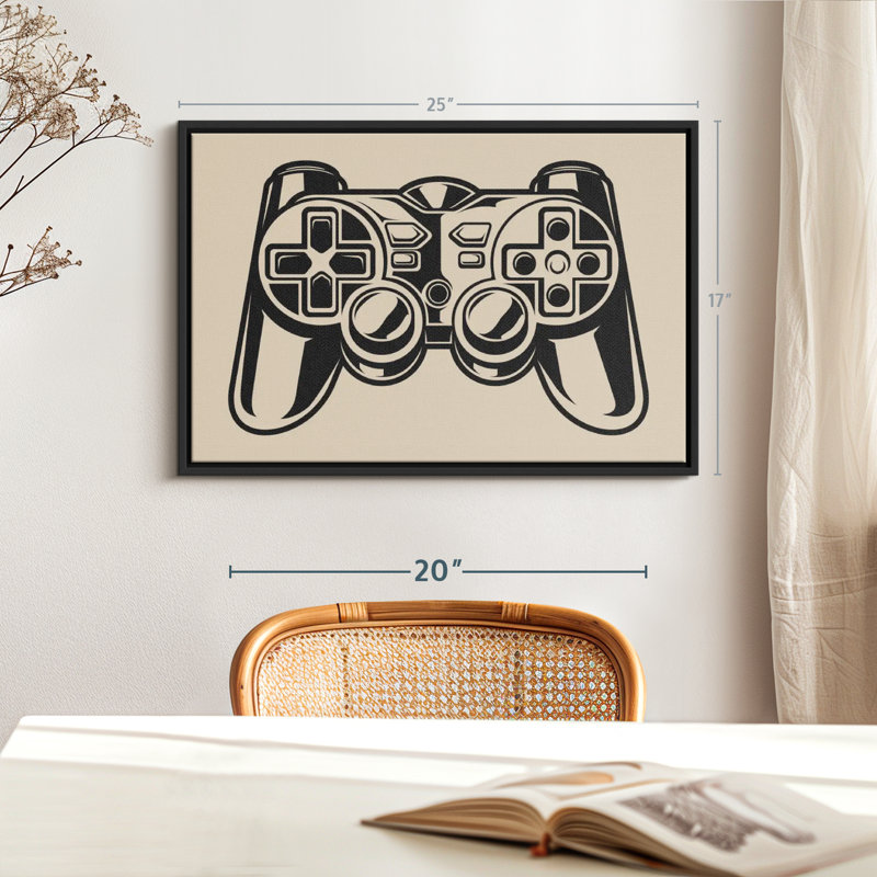 Game Controller Illustration Canvas Print, 17" H x 25" W