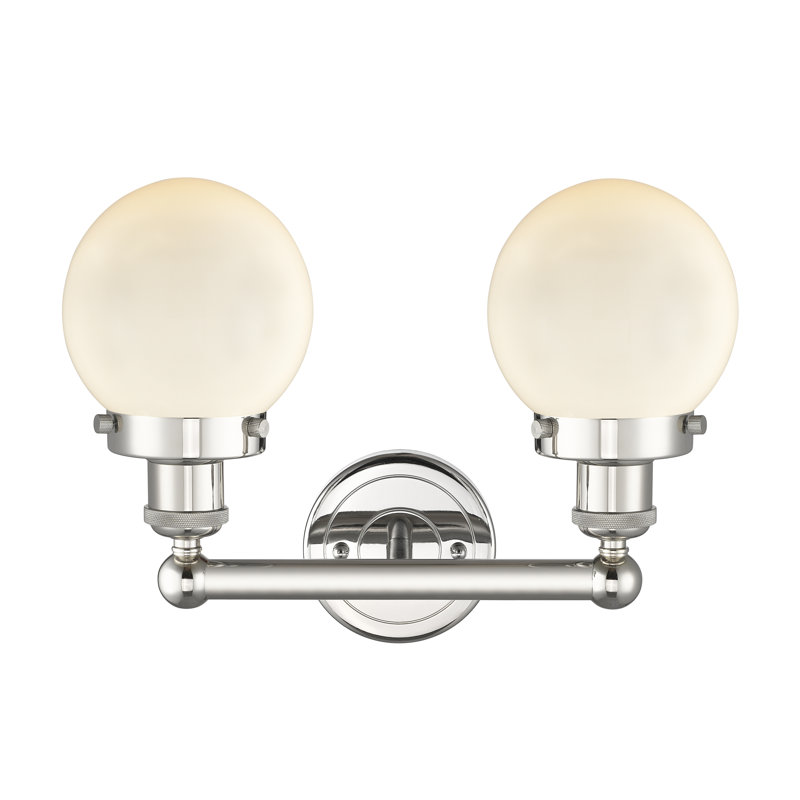 Alphonsa 2 - Light Dimmable Vanity Light, Matte White, Polished Nickel