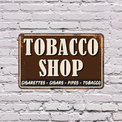 Tobacco Shop Street 13 Inch x 20 Inch Plastic Sign