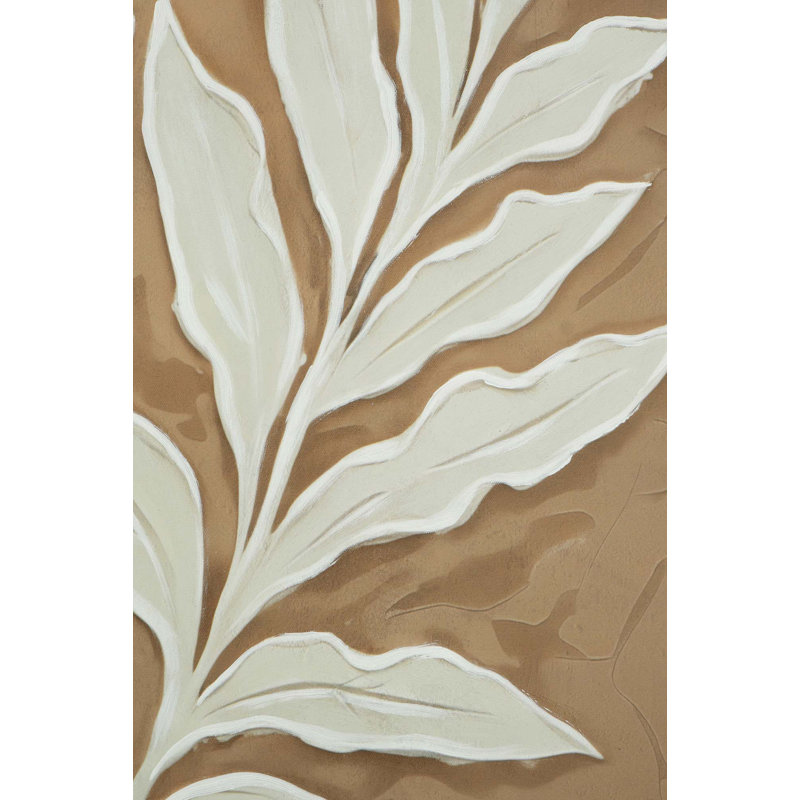 Minimalist Leaf Paintings With  Frame, Set Of 2