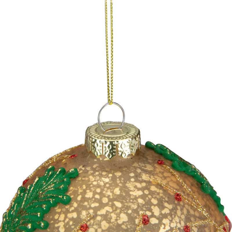 Ornement de Noël en verre 4 po