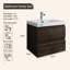 Ensemble de meuble-lavabo mural 24 po avec tiroirs doubles 24 po-657871922