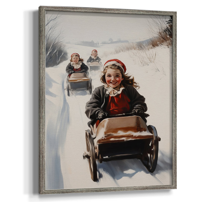 «Christmas Holiday Art - Series 2-XXV III», reproduction d'art encadrée - bois massif XMAI81806, H 15 po x l 12 po