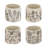Of 4, Gray Sand - Cement Planters, Brown Botanical Designs, Home Decor And Planter Of 4.3X4.3X4 Inches, Elements For Room