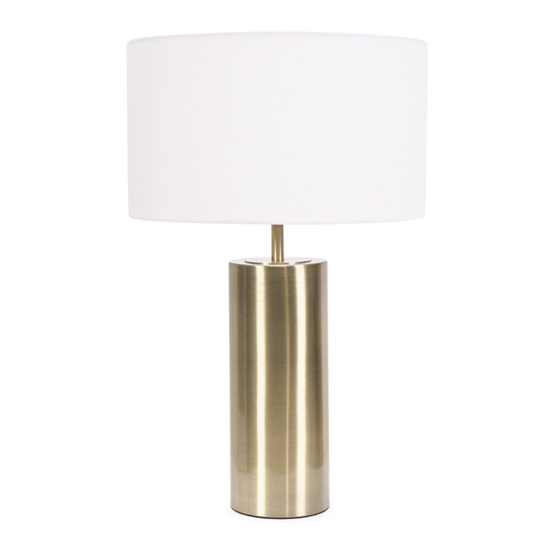 Metal Table Lamp, White, Gold