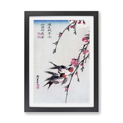 Swallows & Peach Blossom by Utagawa Hiroshige - Single Picture Frame Print