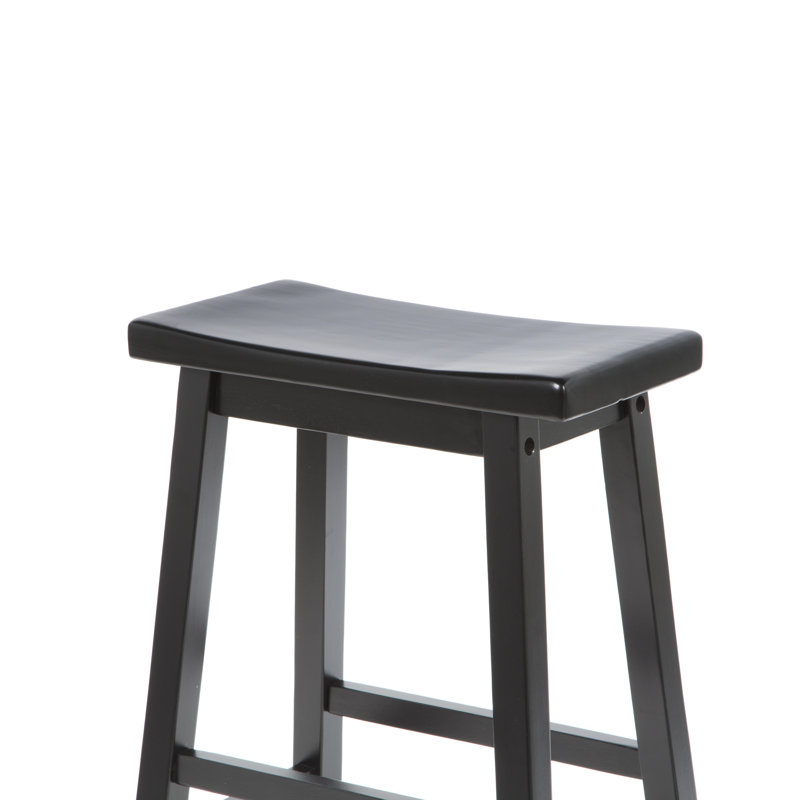 Tabouret de bar et de comptoir en bois massif Kirkwood, Noir, Tabouret de bar (assise de 30 po de hauteur)