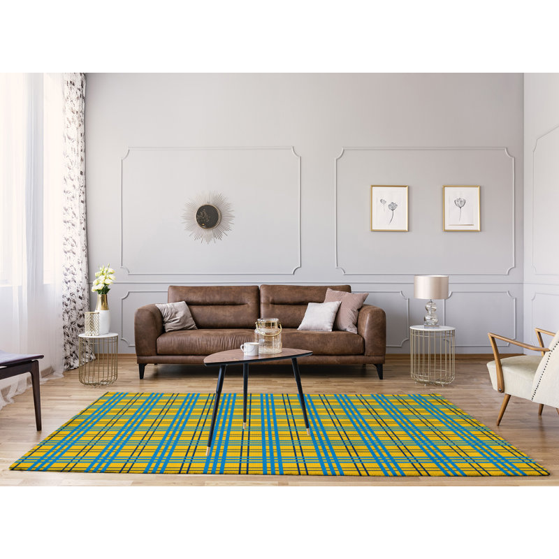 Plaid Indoor Rug, Rectangle 5' x 7'