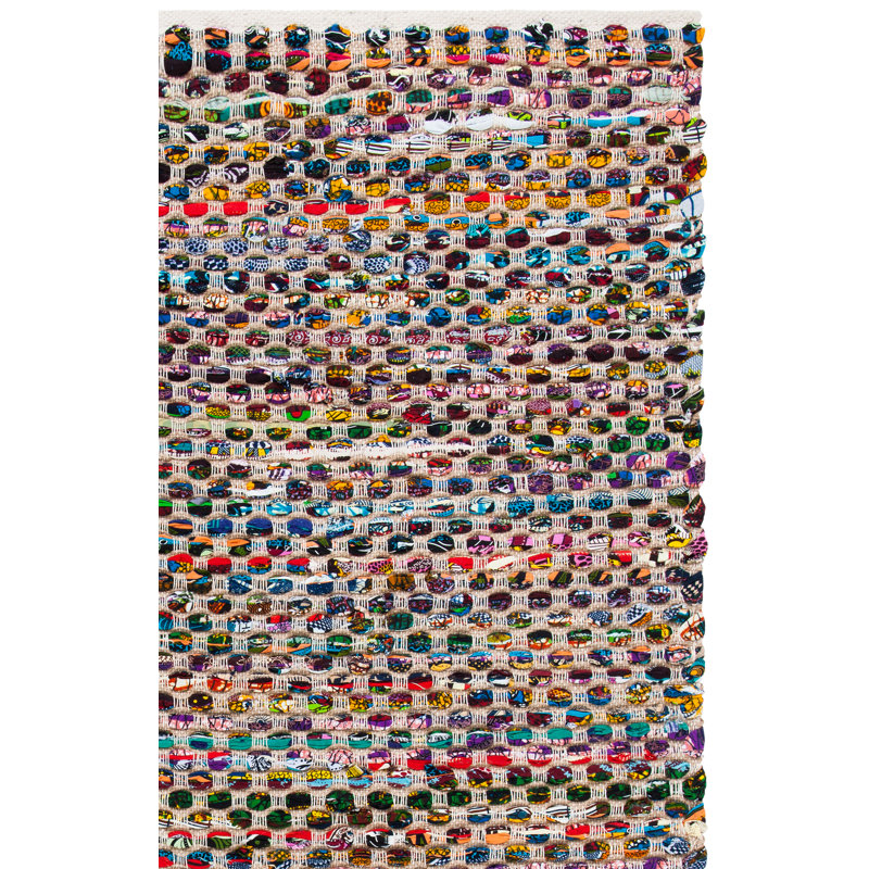 Herzig Flatweave Jute/Sisal Natural/Multi Area Rug, Rectangle 8' x 10'