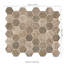 Carreau de mosaïque de plancher et de mur en verre romain hexagonal 11 po x 13 po Roman Timber