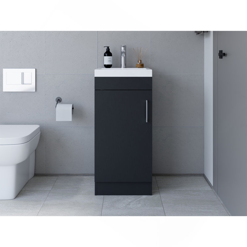 Lavabo pour salle de bain Jozz, noir, Noir