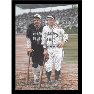 «Babe Ruth and Lou Gehrig», reproduction d'art par Darryl Vlasak, souvenirs encadrés