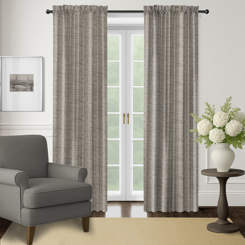Paire de rideaux Bellagio Mink Pole Top (l 50 po x L 84 po), Vison, L 50 po x L 84 po
