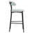 26'' Counter Height Bar Stools Teddy Fabric Cover Kitchen Island Counter Bar Stool With Black Powder Coating Base And Footrest(Snow)-1784687920