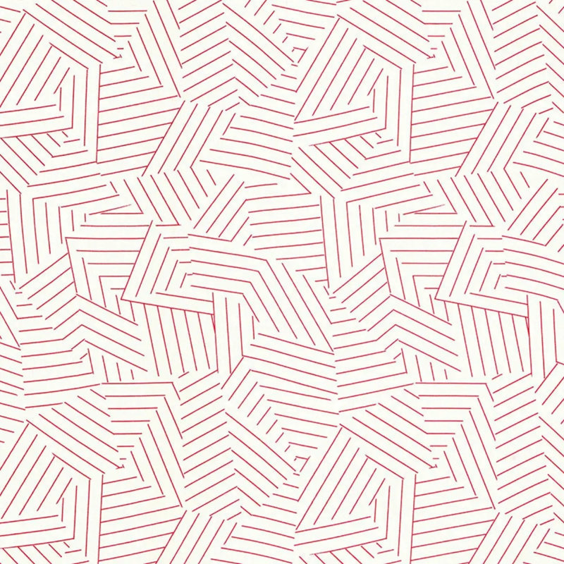 Schumacher x Miles Redd Deconstructed Stripe Fabric, Red