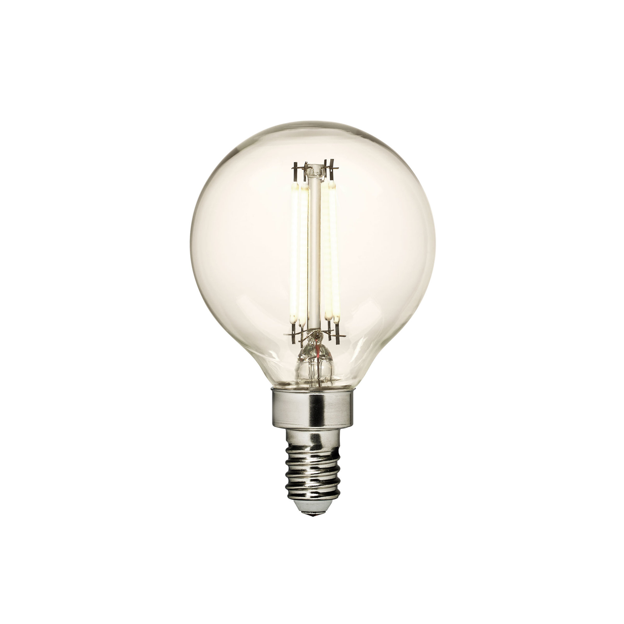 Visual Comfort & Co. LED G16-1/2 shape 4W Soft White E12 Candelabra base Clear Edison Style light bulb, 2700 Kelvins