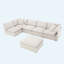 Canapé modulaire en chenille surdimensionné 125,5 po à 6 sièges avec repose-pieds mobile 125,5 po-1902956142