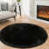 Gulafsha Faux Sheepskin Fur Fluffy Shag Round Area Rug in Black